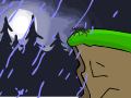 wolf standing in rain