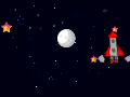 rocket over the moon